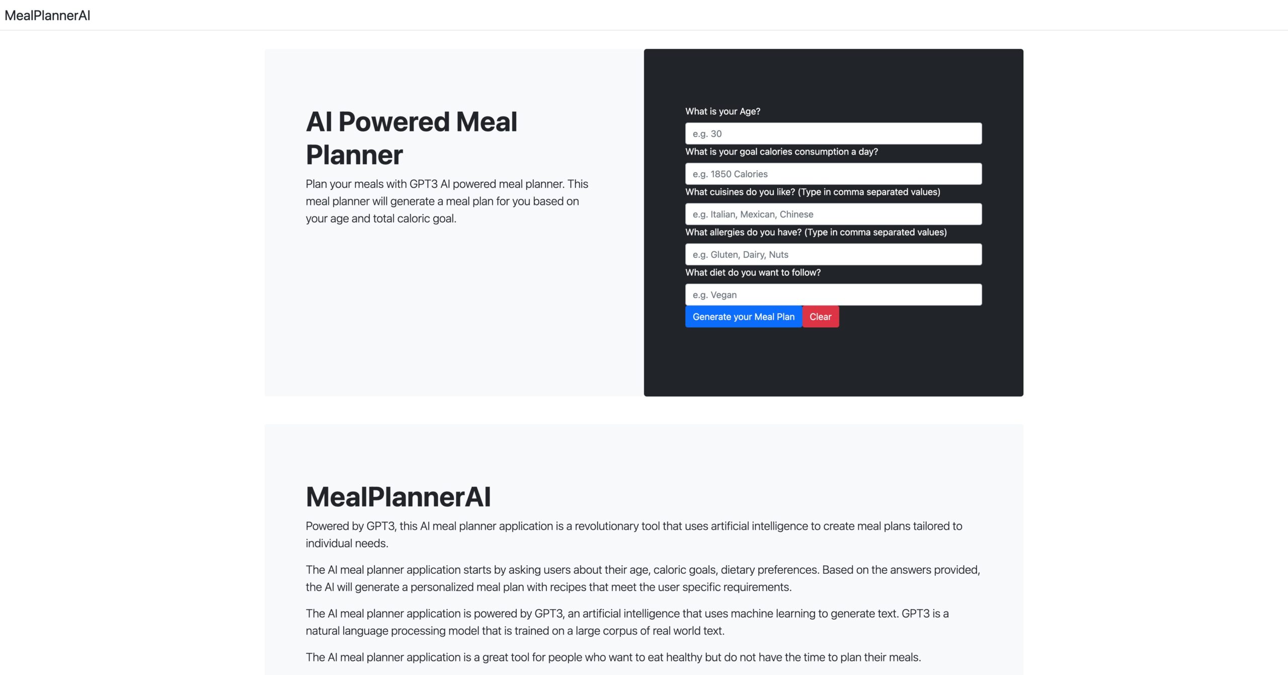 AI Meal Planner