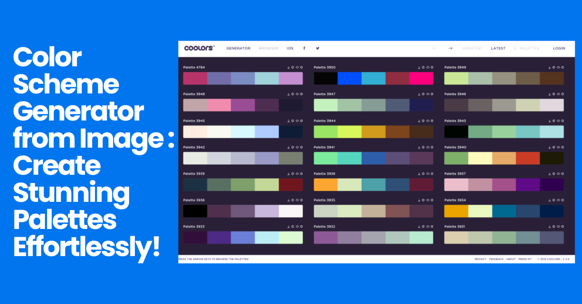 Color Scheme Generator from Image: Create Stunning Palettes Effortlessly!