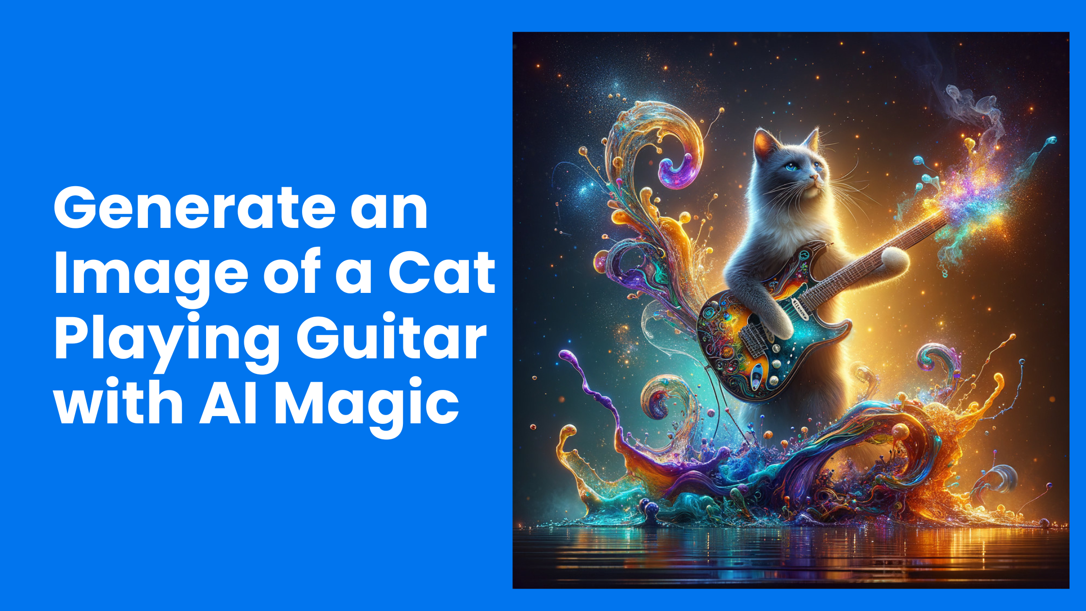 Generate an Image of a Cat Playing Guitar with AI Magic